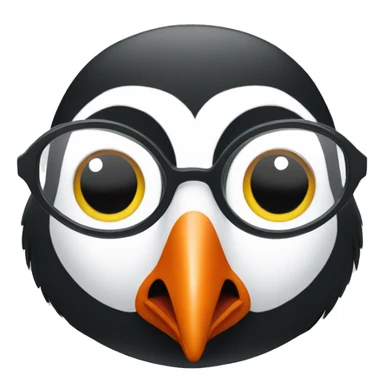 puffin with glasses sticker
