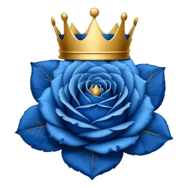 Blue rose with kings crown sticker