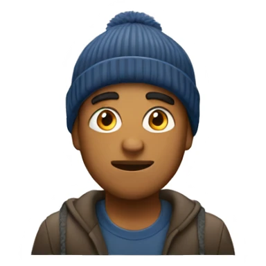 brown man with beanie who is mad sticker