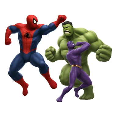 Spiderman fight hulk and thanos sticker