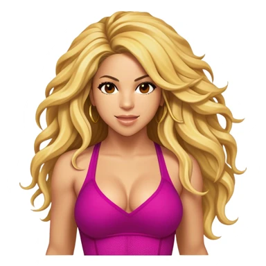 Cinematic Realistic Shakira Portrait Emoji, depicted as a dynamic charismatic pop icon with energetic movement and expressive features, rendered with vibrant textures and dynamic modern lighting that captures her global appeal. sticker