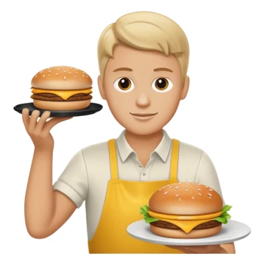 white person serving food at McDonald's sticker