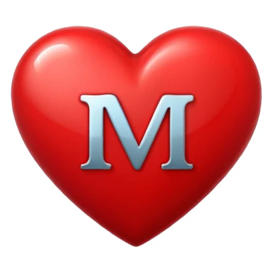 Romantic red heart with letter M sticker