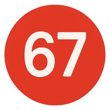 red circle emoji that says "67" sticker