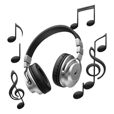 Musical notes and headphones sticker