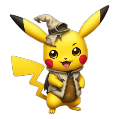 Pikachu with Halloween costume sticker