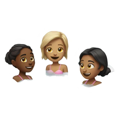 three girls in hottub sticker