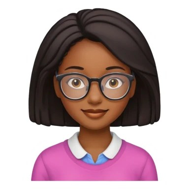 charming black girl with glasses sticker