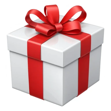 white gift box with ribbon sticker