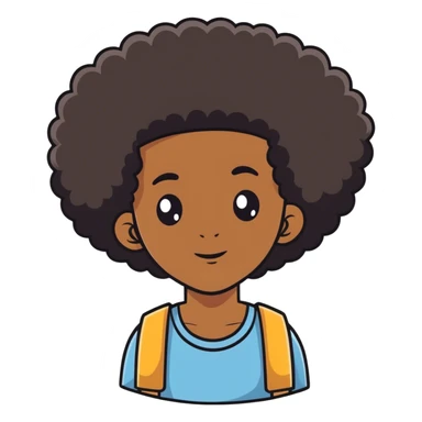 Black Somali man with an afro sticker