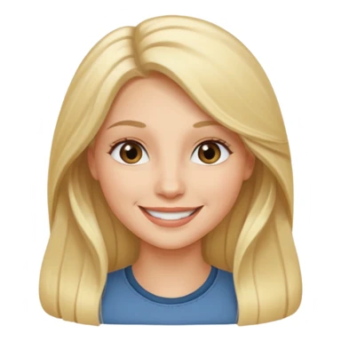 smile and long blonde hair and gray ayes sticker