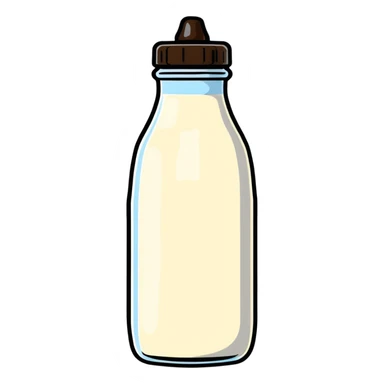 heavenly bottle of pure milk with angelic glow, spiritual nourishment sticker
