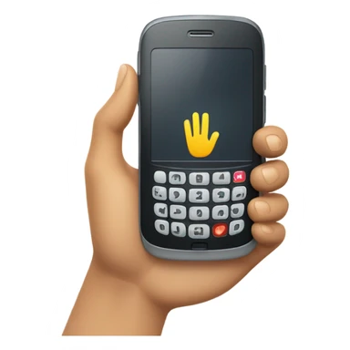 mobile phone with waving hand sticker