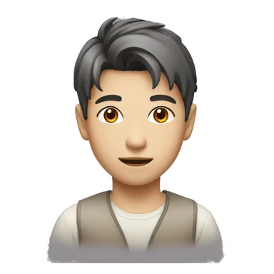 An face of Asian boy with fair skin color and a decent hairstyle  sticker