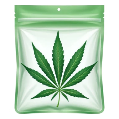 transparent ziplock bag with sativa leaf inside sticker