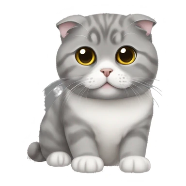 Gray Scottish fold heart sticker