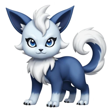 Absol-Meowstic-Fakémon-hybrid-creature (full body)  sticker