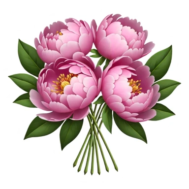 Create a peony bouqet sticker