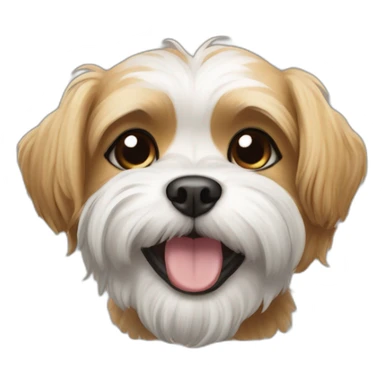 Shitzu dog smiling with name on tag as Leo sticker