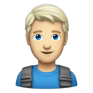 caucasian man with blonde grey hair and blue eyes sticker
