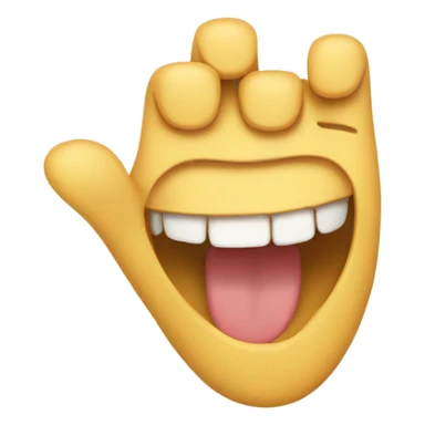 smile and closing  mouth by hand emoji sticker