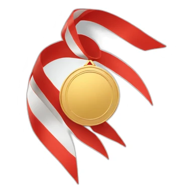 gold medal red ribbon sticker