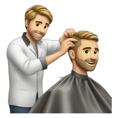 barber cutting hair sticker