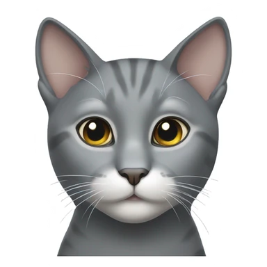 gray cat with white diamond on nose sticker