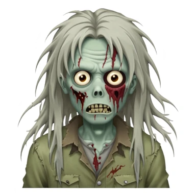 Zombie with long hair Infront of his face sticker
