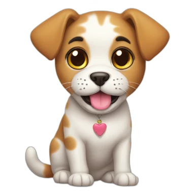 Cat lovely dog sticker