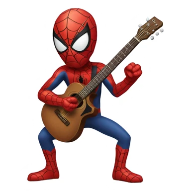 Spiderman playing guitar sticker