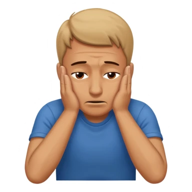 Guy pulling his face down with hands in stress sticker