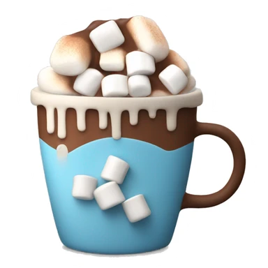 Cup with hot chocolate with marshmallows sticker