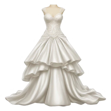 Hyper Realistic ornate satin Wedding dress displays  sticker