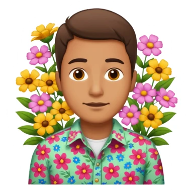 Man flowers at bottom sticker
