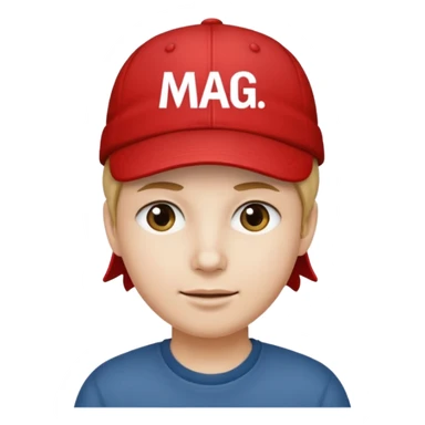 Red cap on a person that says M.A.G.A. on the hat sticker