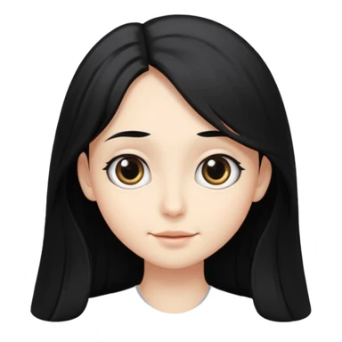 person with long black hair and big but turned to the side  sticker