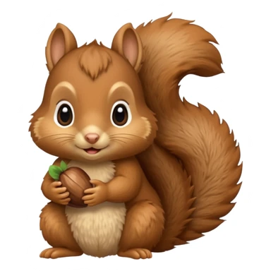 baby squirrel hold a acorn sticker