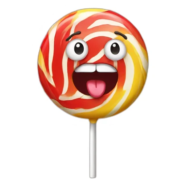Lollipop with mouth sticker