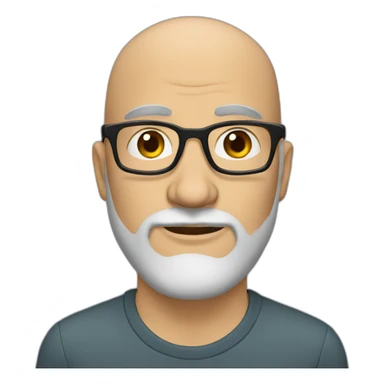 Almost bald dark-haired 40 year old man with beard and glasses sticker