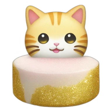 glitter rice cake mochi cat sticker