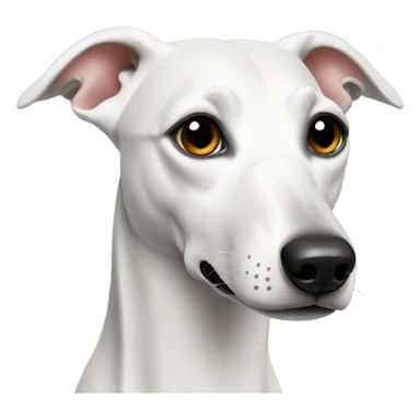 a white whippet head sticker