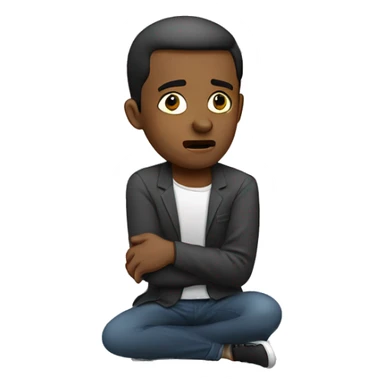 Man on one knee looking defeated sticker