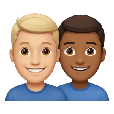 two happy male friends sticker