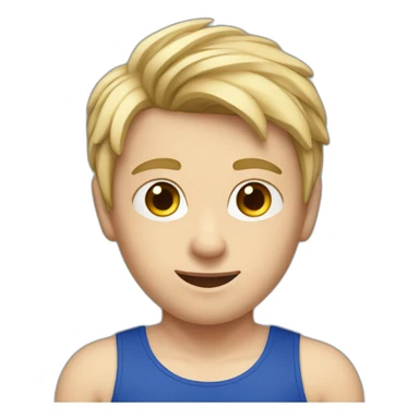 sporty european boy in gym leotard sticker