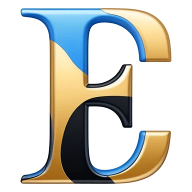 Bold Black-Blue-White-Gold Font Letter “I” sticker