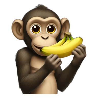 Monkey eating bananas sticker