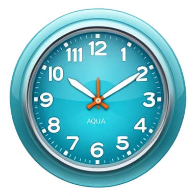 aqua blue clock sticker