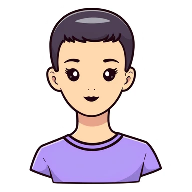 girl with flat top haircut sticker