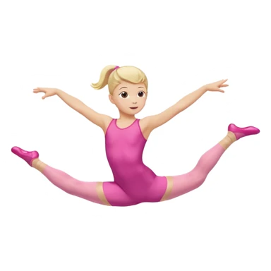 dancer-gymnast child with blonde hair in pink tights leaping gracefully sticker